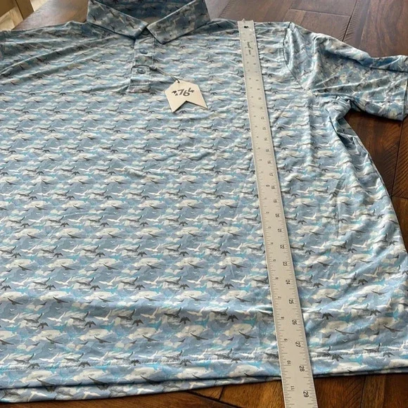 1764 Golf Polo birds clouds All Over Print Performance Mens XL - Picture 9 of 12